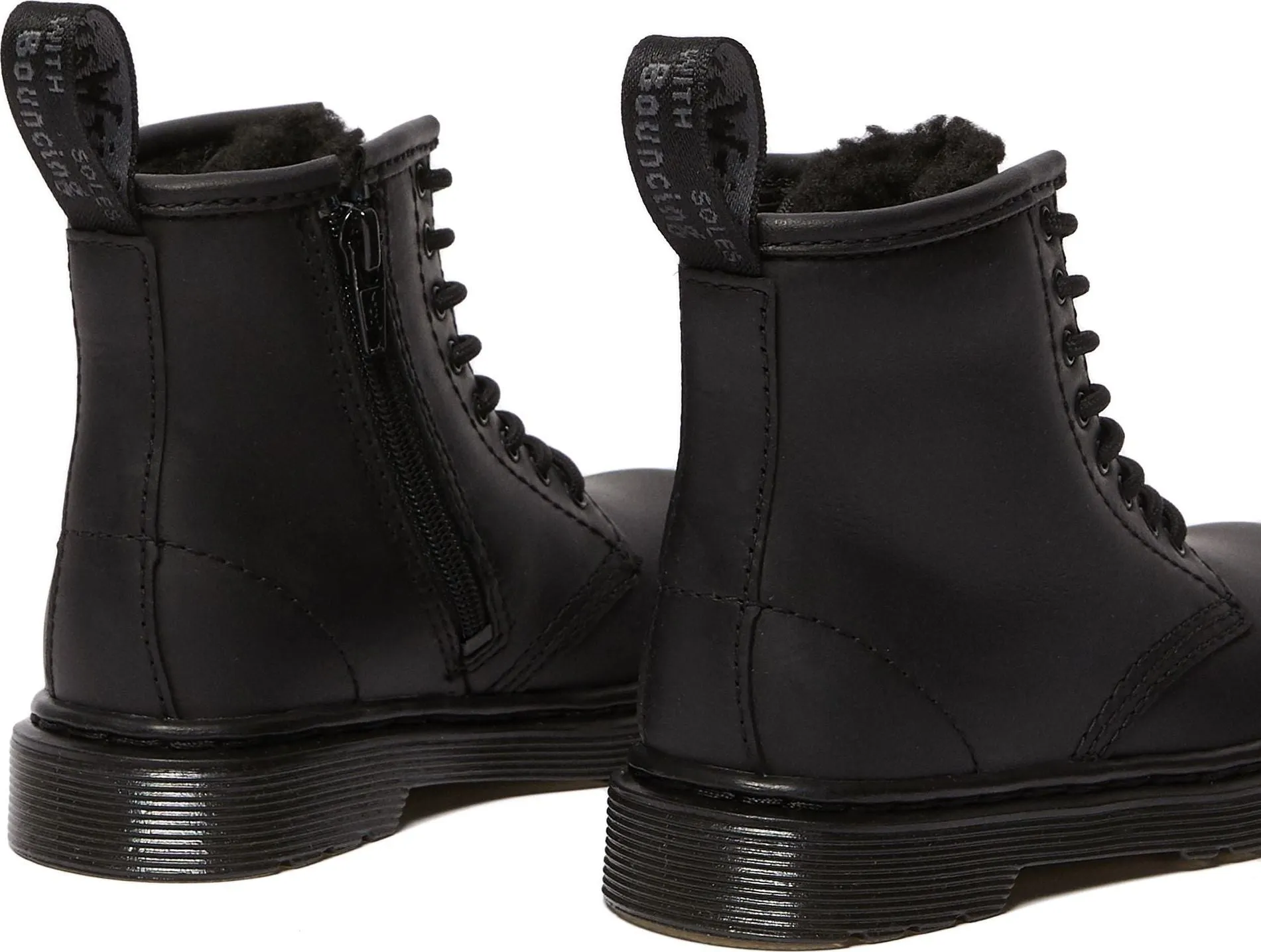 1460 Serena Leather Faux Fur Lined Boots - Toddler|-|Bottes en cuir 1460 Serena doublées en fourrure synthétique - Tout-petit