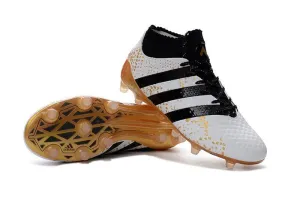 Adidas ACE 16.1 Primeknit FG/AG Soccer Shoes White Black Gold Metallic