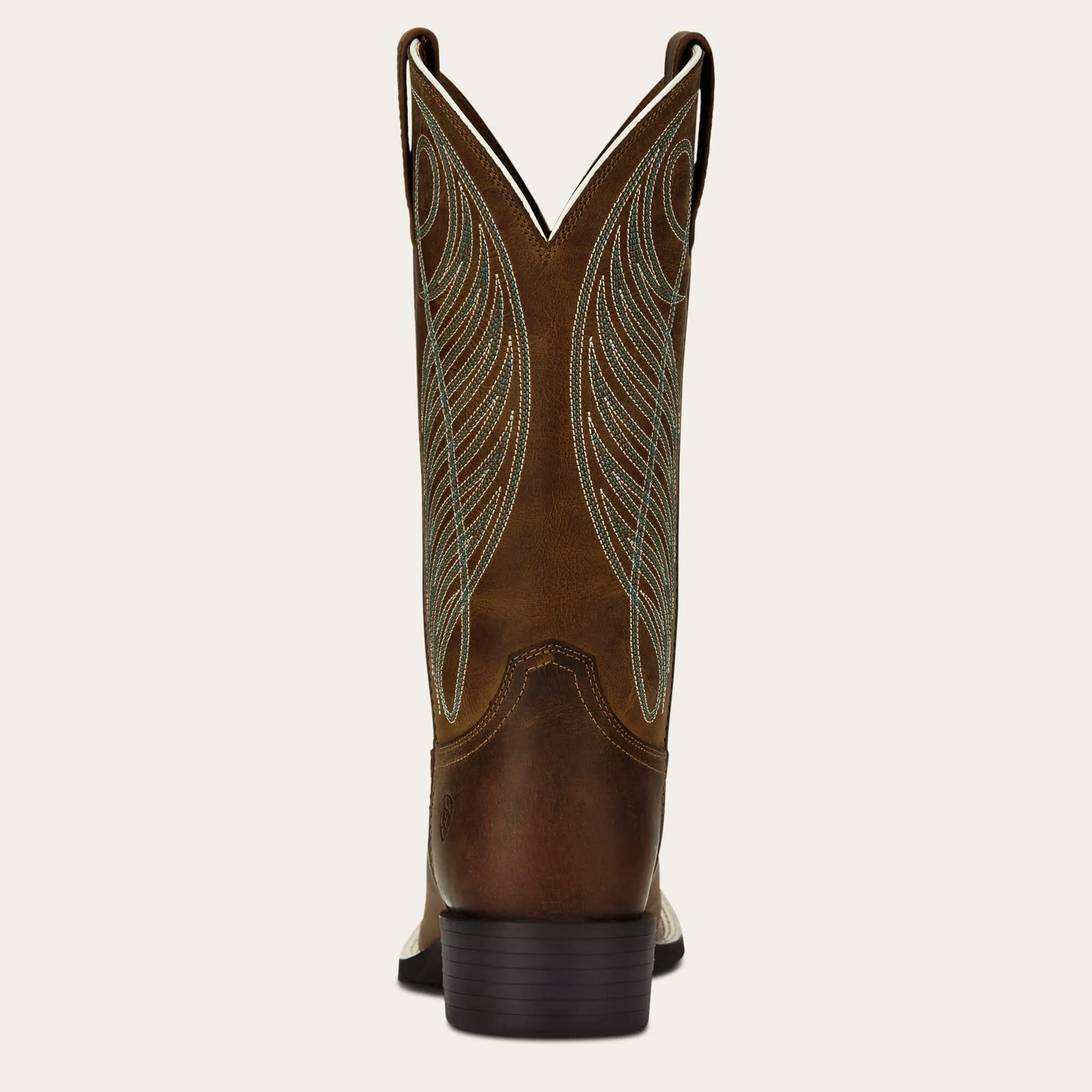 Ariat Ladies Powder Brown Round Up Broad Square Toe Western Boots