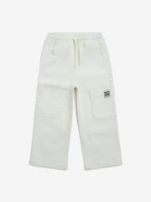 HOP Kids White Relaxed - Fit High - Rise Jeans