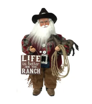 Life is Better on the Ranch - 15" Santa