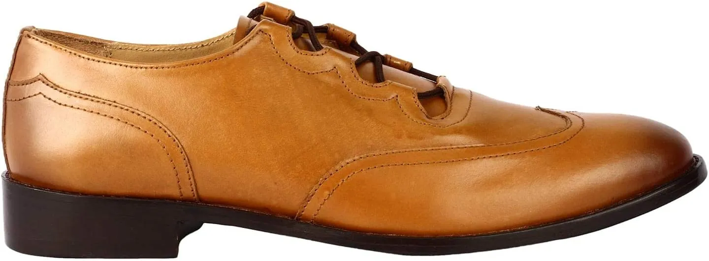 Love and Liberty Men's Genuine Tan Lace Up Dress Shoes Size 12 Pair of Shoes
