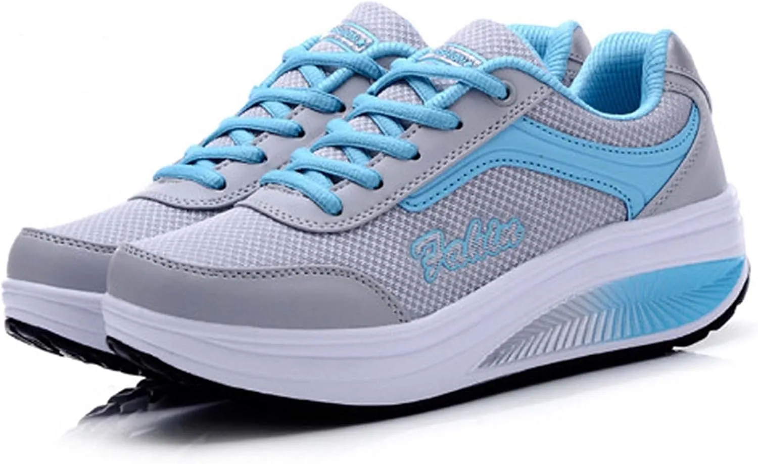 Optigard Women's Toning Platform Lace-up Rocker Shoes with Arch Support