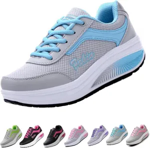 Optigard Women's Toning Platform Lace-up Rocker Shoes with Arch Support