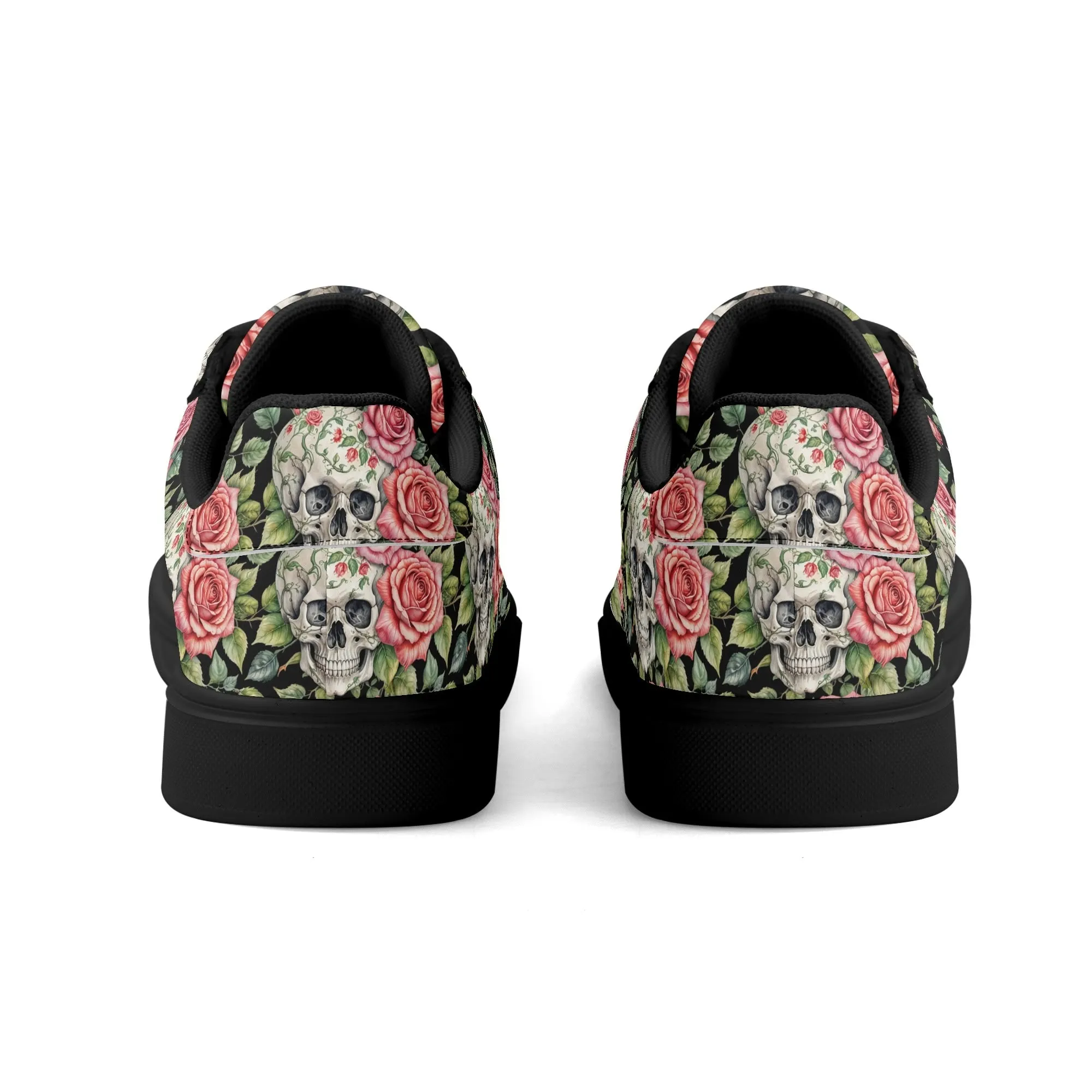 Pink Skulls Adult Lightweight Brand Low Top Leather Shoes