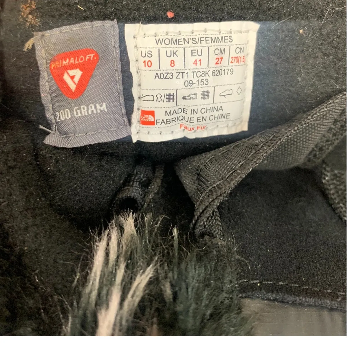 The North Face Women's Nuptse Purna SZ 10 Black Boots