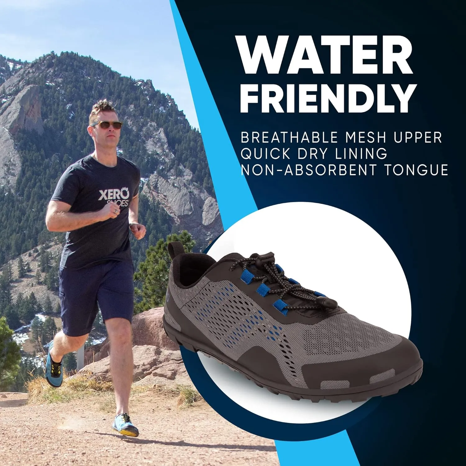 Xero Shoes Barefoot Water Shoes for Men | Aqua X Sport Men's Water Shoes | Wide Toe Box, Zero Drop Heel, Minimalist for Beach, Hiking, Running